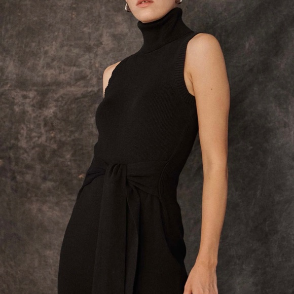 🎈Sleeveless turtleneck long dress in black. size Medium - Picture 3 of 15